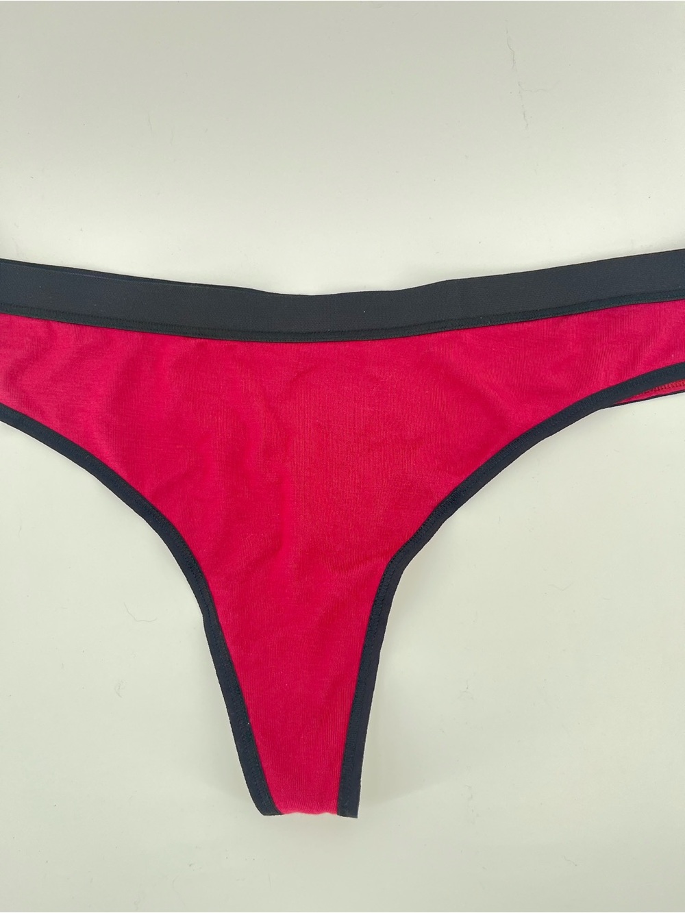 NWOT MeUndies Red MicroModal Thong Black Trim Soft Stretch Panty L - Picture 5 of 6